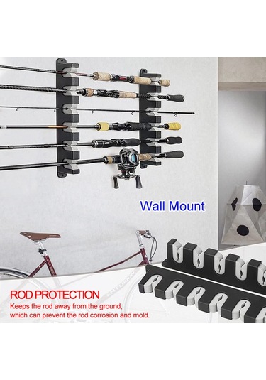 Sones 6 Delikli Eva Olta Kamışı Depolama Ekran Rafı Kulüp Tutucu, Renk: Duvara Monte Mavi Diğer