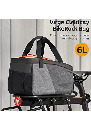 Jeemson Bisiklet Arka Çanta - 6l Büyük Kapasiteli, Dayanıklı Polyester, Kolay Erişimli Bisiklet Gezi Çantası Siyah