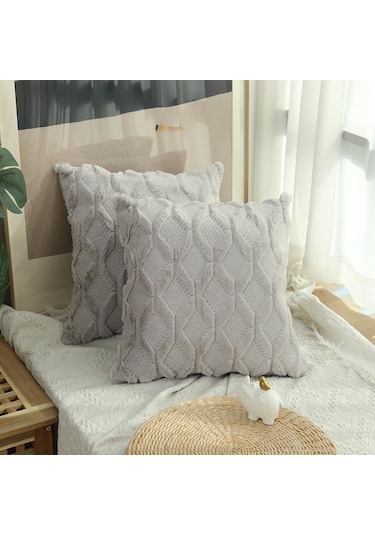 Katı Kanepe Bel Yastık Örtüsü Yastık 40x40/45x45/50x50 Ev İçin Dekoratif Kırlent Kılıfı Açık Gri
