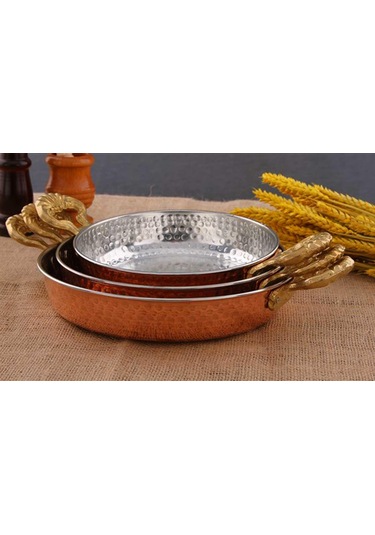 Emr Bakır Yumurta Sahanı - Bakır Sahan Tava 3 Lü Set