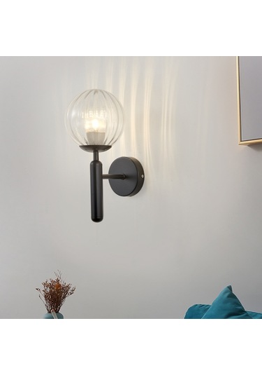 Yuvarlak Cam Led Duvar Işığı For 12w Warm Light Beyaz Siyah