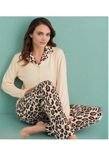 Arcan Mihra Kadın Gömlek Yaka Termal Pijama Takımı 14300/1 - 1 Adet 001