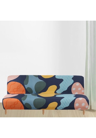 Geeksen Yaygın Polyester Baskılı Tekstil, Kaymazsız, Makine Yıkama Uyumlu, Kollü Olmayan Koltuk Yatağı Koruyucu Örtüsü 160-190cm Uzunluk Çok Renkli