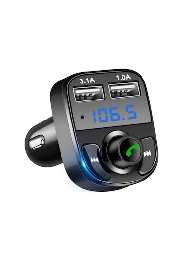 Carx8 Araç Kiti Fm Transmitter Bluetooth 5.0 Micro Sd Usb Şarj Oto Müzik Çalar
