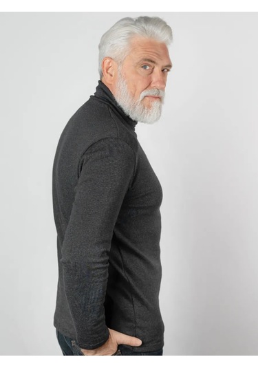 Ifijen's Yüksek Yakalı Ve İçi Desenli Kalın Kazak 255989921 Koyu Gri