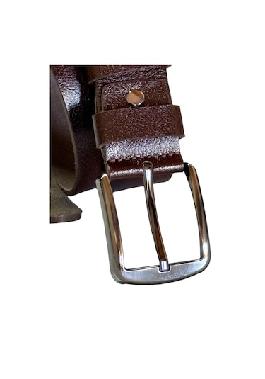 4 Cm. Spor Hakiki Deri Düz Model Erkek Kemer Kahverengi Kahverengi