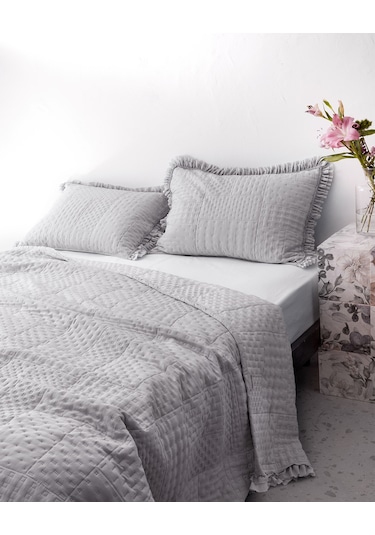 Madame Coco Medus Çift Kişilik Yatak Örtüsü - Gri Gri