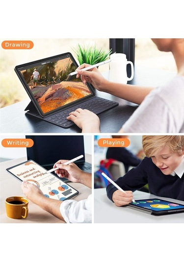 At-28 Macarone Renkli Pasif Kapasitif Kalem Cep Telefonu Dokunmatik Ekranlı 1 Kalem Kafalı Sarı