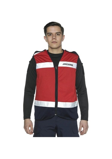 Single Sword Jandarma Asayiş Fileli Reflektif Yelek Siyah