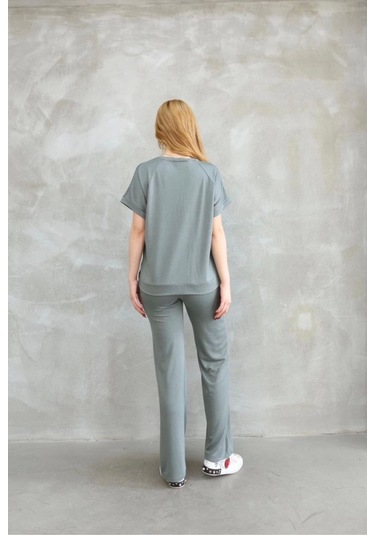 Osy Modal Yumuşak Dokulu Kumaş Bisiklet Yaka Kısa Kollu Takım - Mint Yeşili Mint Yeşili