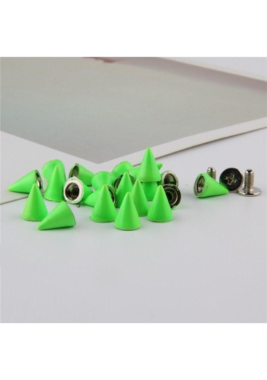 Grass Green 10 Takım 7 10mm Mermi Koni Renkli Çıtçıt Ve Sivri Giysiler Için Dıy El Sanatları Konfeksiyon Perçinler Deri Çanta Ayakkabı