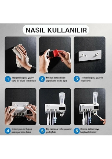 Arsimo Akıllı Uv Sterilizatör Diş Macunu Sıkacağı | Güneş Enerjili Uv Sterilizatör 4'Lü Diş Fırçası Diğer