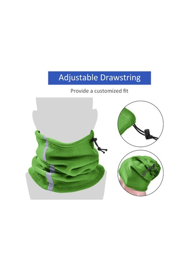 Wezone Kışlık Polar Boyunluk - Rüzgar Geçirmez, Yansıtıcı, Kayak Ve Bisiklet İçin Florasan Yeşil