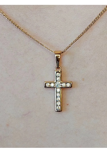Xuping Kristal Taşlı Haç Kolye 429459231 Altın Rengi