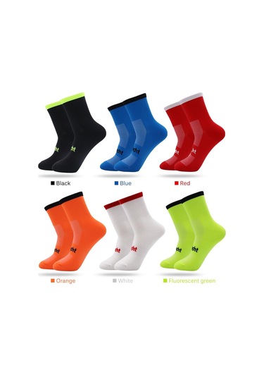 Mavi Bisiklet Çorapları Nem Emici Bisiklet Çorapları Boyutu 7-12 Mavi