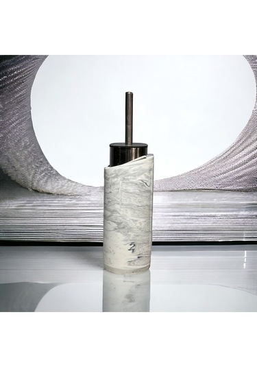 Marble Serisi Beton Tuvalet Fırçalığı Gri