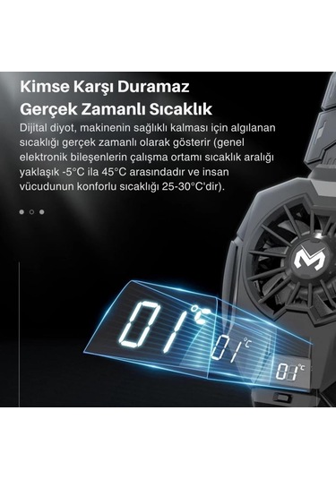 Polham Rgb Işıklı Isı Göstergeli Tablet Ve Telefon Uyumlu 7000rpm Ultra Güçlü Soğutucu Fan, Ultra Sessiz