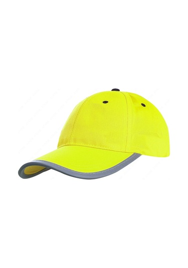 As-610 Trafik Güvenliği Yansıtıcı Güneşlik Şapkası Spor Nefes Alabilir Floresan Şapka Floresan Sarı