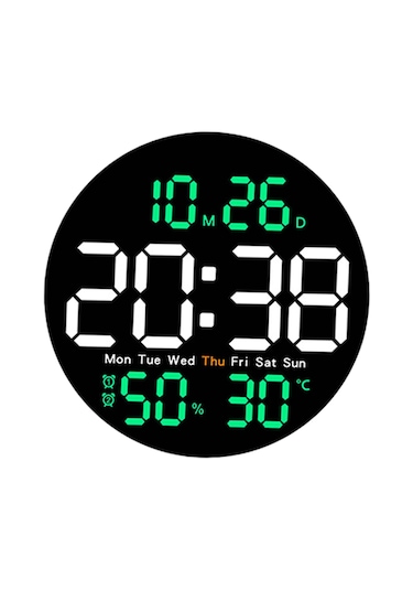 Homyl Led Duvar Saati, Dijital Saat, Çocuklar Yetişkinler Yeşil