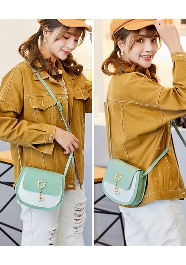 Jzcat Renk Bloklu Kadın Kemer Çantası - Yeşil