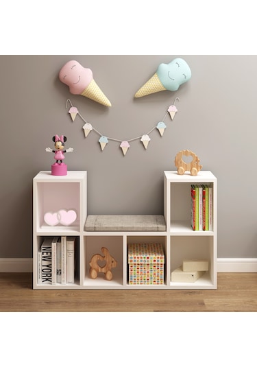 Flymobılya Linaza Montessori Minderli Kitaplık