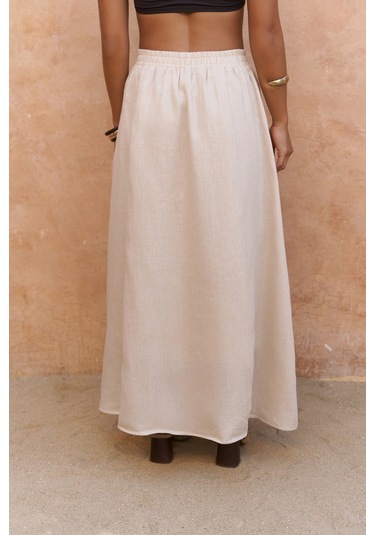 Fiametta Salaş Taş Keten Yelek Etek Takım Taş