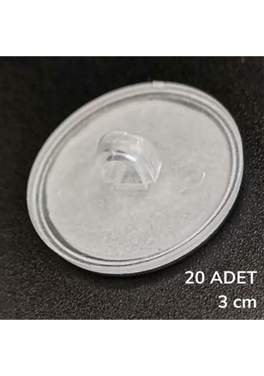 Evyora 20 Adet Şeffaf Yuvarlak 3 Cm Çaplı Güçlü Disk Yapışkanlar