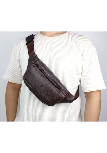 Erkek Kahverengi Çok Cepli Omuz Ve Bel Çantası