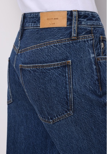 Colins Regular Fit Yüksel Bel Geniş Paça Kadın Koyu İndigo Jean Pantolon Cl1076568 Q1.v1 Dn44537 Denim