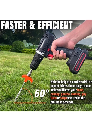 Symbee Karbonseliksiyenli 8x200mm Konik Tente Çivi 4 Adet + Çekmeceli Çanta - Siyah, Güneşlik/çadır Aksesuarı Siyah