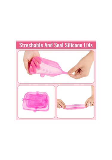 30 Adet Silikon Streç Kapaklar Dikdörtgen Yeniden Kullanılabilir Silikon Kapaklar Gıda Depolama İçin Mikrodalga Kapak Açık Mor