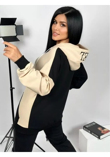 N'at Nam Family Renkli Kapüşonlu Sweatshirt 255532740 Bej