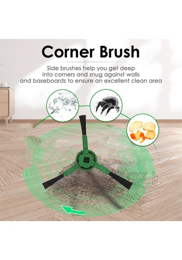 Synodicmonth Irobot Roomba Plus 405 Combo / 505 Combo Süpürge Aksesuarları İçin 12 Adet Yan Fırça Aksesuarları