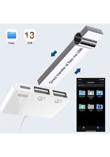 Ally 3In1 Iphone/Ipad Lightning To Usb Kamera Okuyucu