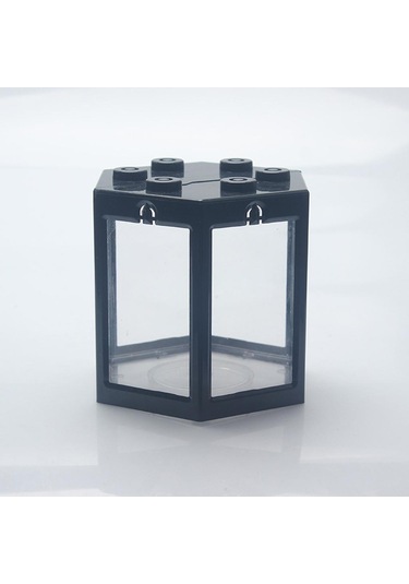 Suntek Mini Balık Tankı Manzara Açık Süs Akvaryum Kare Siyah