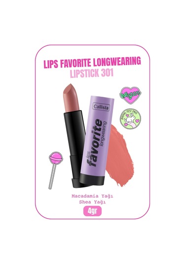Callista Lips Favorite Longwearing Lipstick Kalıcı Ruj 301 Serving Looks