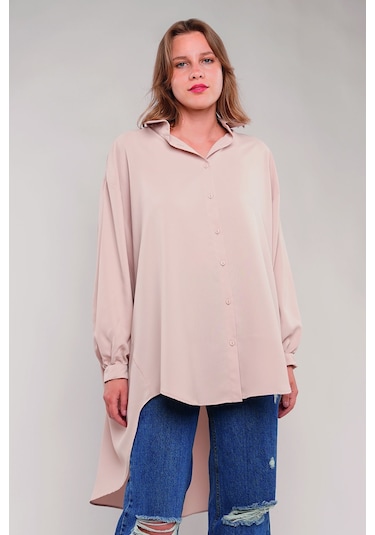 Gabria Oversize Gömlek Taş