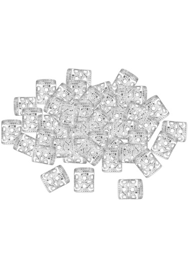 Suntek Örgü Saç Için 100 Adet Kirli Uzatma Tokaları Takı Gümüş