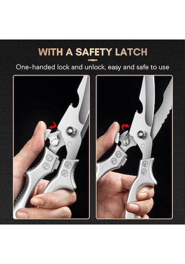 Moveevo "paslanmaz Çelik Mutfak Makası - Balık Pullama, Kemik Kesme Ve Daha Fazlası İçin Ergonomik Tasarım" Yeşil