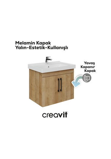 Creavit D20 65 Cm Kapaklı Lavabo Dolabı Everest Melamin