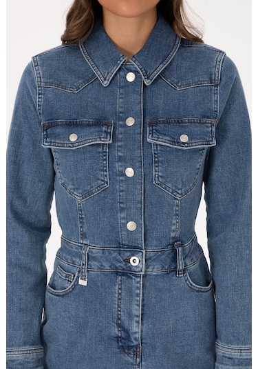 U.s. Polo Assn. Kadın Mavi Elbise Jean 50309415-dn0022 Mıd Blue