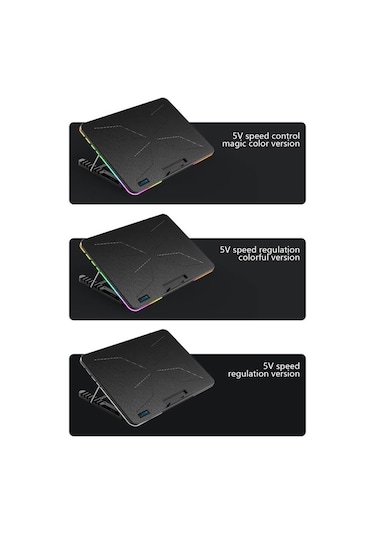 Oyuncu RGB Ledli Notebook Soğutucu Stand 6 Fanlı Yükseklik Ayarlı