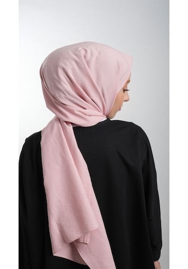 Hürrem Bone 202105_04 Pamuk Düz Klasik Caz Şal Pembe