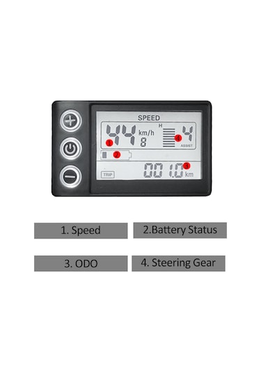 Geeroyoo Elektrikli Bisiklet Ve Dağ Bisikleti İçin Çok Fonksiyonlu Lcd Hız Ve Pil Göstergesi Dsl-qx091yb Model B Çok Renkli