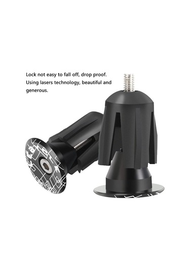 Yaleker Alüminyum Genişletilebilir Bisiklet Tutamak Tıkanırtıcı, Sürgülü Vida Korumalı Korkuluk Kapağı - Siyah