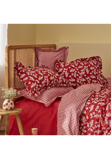 Karaca Home Carlo %100 Pamuk Çift Kişilik Nevresim Takımı Kırmızı