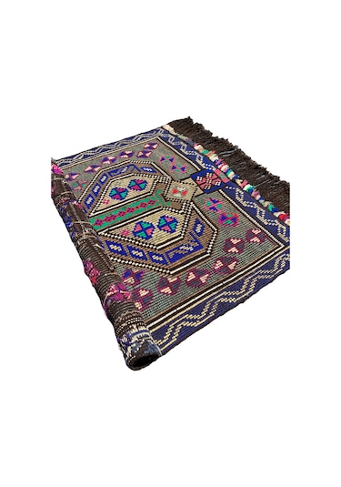 El Dokuma Sıfır Mut Kilimi 105x130 Renkli Kök Boya Kilim