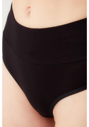 Pamuklu Yüksek Bel Toparlayıcı Kadın Tanga Külot 3'lü Paket Renkli-1 Çok Renkli