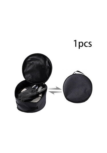 Suntek Kamp Sofra Saklama Çantası Sofra Taşıyıcı Örgü Siyah