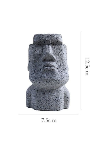 Neevoyu Easter Island Heykeli Desenli Reçine Gözlük Tutucu Ve Ev Dekorasyonu - Sanatsal, Hafif, Çok Amaçlı Masaüstü/perde Üstü Süs Eşyası